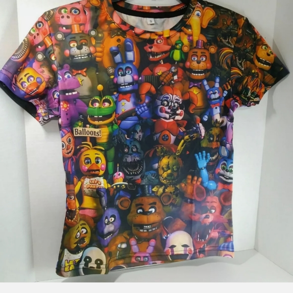 Cosplay Boy's Sz L Mesh T-Shirt With Multicolored 3D Graphics - Picture 3 of 7